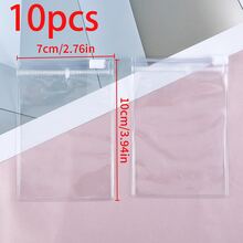 10pcs Reusable Clear Zipper Plastic Bags, Oxidation-Proof, Suitable For Jewelry, Earrings, Bracelets, Gift Packaging - Clear - View 14