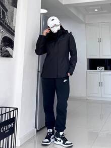 Nike Sportswear Club Fleece Logo鬆緊腰束腳長款運動長褲 男款 黑色 - 黑色 - 查看 10