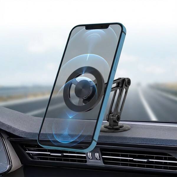 2026 New Magnetic Phone Holder, Round Design With Strong Magnetic Adsorption, 360° Rotation, Stable, Thick Base To Free Your Hands, Suitable For Car, Office, Study, Home, Travel, And Watching Videos