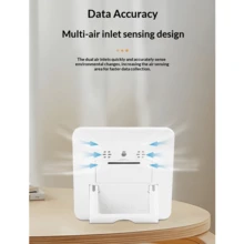 数字温湿度计，带时钟 - 5 秒快速刷新，背光，摄氏度/华氏度双显示，适用于家庭、办公室、卧室 - 白色 - 查看 8