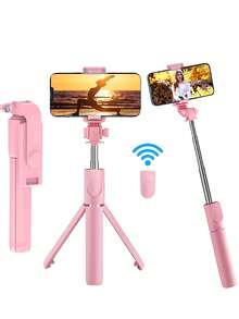 1pc Extendable Selfie Stick With Phone Holder, Tripod Stand With Wireless Remote, 360° Rotation, Compatible With IPhone, Android Smartphones, Suitable For Summer Vacation, Travel, Outdoor Activities, Live Streaming, Stable Video Recording, Travel Vlogging Gear - Multicolor - View 8