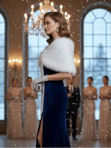 1件Y2K风格优雅仿毛皮披肩 | 可调节甜美领结，适合婚礼、宴会、派对、节日庆典等场合，冬季必备单品 - 彩色 - 查看 2