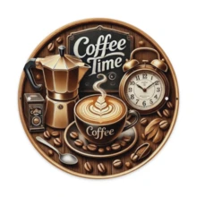 "Coffee Time" Round Metal Tin Sign, Vintage Moka Pot & Latte Art, 8x8 Inch (20x20cm) - Rustic Kitchen Wall Decor, Coffee Bar Station, Cafe Decoration, Retro Clock Plaque, Morning Routine, Espresso Bean, Breakfast Nook, Barista Gift, Waterproof, Printed Rust Effect, Durable Plate, Pre-Drilled Holes, Smooth Edges, Farmhouse,Round Metal Sign,Tin Plaque,Wall Art Decor,Hanging Ornament,Aluminum Sign,2D Flat Print,Vintage Retro,Bistro Decor,Shelf Decor,Round Metal Sign,Tin Plaque,Wall Art Decor,Hanging Ornament,Aluminum Sign,2D Flat Print,Vintage Retro,Bistro Decor,Shelf Decor - Nhiều màu - Xem 9
