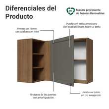 Alacena Gabinete Superior De Esquina Cocina Madesa Vik MG - Marrón y Gris - Ver 3