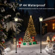 2pcs Hoodink Solar Powered Outdoor Lamp Posts - Black Patio Lights With Built-In Lithium Battery, Automatic Solar Garden Lighting For Pathway, Yard, Porch, Driveway - Modern Landscape Lighting, Solar Outdoor Lights, Pathway Illumination, Energyefficient Ligh - màu đen - Xem 2