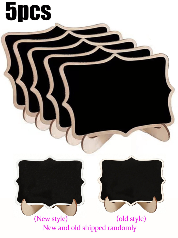 1pc/5pcs/10pcs/20pcs Mini Blackboard Display Panel Decoration, Home Decoration Logo, Mini Message Wedding Table Number Plate, Small Blackboard Label, Rural Party Decoration, Repeatable Writing Information Plate, With Desktop Stand, Suitable For Wedding Seat Arrangement, Event Styling, DIY Name Identification - Multicolor - View 15