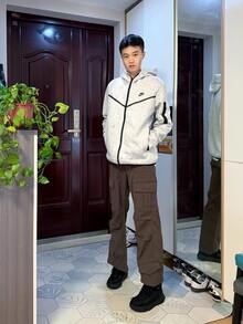Nike Sportswear Tech Fleece WINDRUNNER風行者係列 連帽純色舒適時尚夾克外套 男款 灰色 - 灰色 - 查看 7
