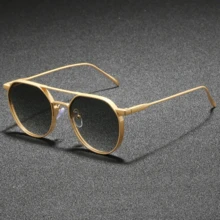 1 par de gafas de moda con doble puente y montura redonda, adecuadas para la playa, fiestas y combinar con atuendos, unisex - Multicolor - Ver 4