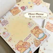 4pcs High-Value Butter Bear Sticky Notes - Multi-Functional Schedule Planner Memo Pad For Students - 4pcs/random - View 1