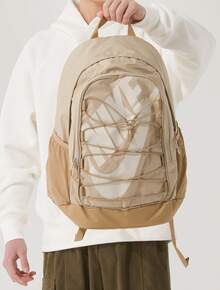 Nike 百搭簡約織布背包雙肩包男女同款情侶款米色 - 米色 - 查看 1