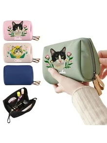 Custom Pet Makeup Bag With Name, Custom Pet Cosmetic Bag For Women, Multi-Functional Travel Makeup Pouch, Travel Makeup Bag - Multicolor - View 9