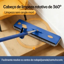 1Set Conjunto Esfregão de Microfibra com Balde Dobrável, Raspador e Desidratação - Azul, Rodízios na Base, Gancho + Sacola de Entrega, Ideal para Limpeza Residencial em Cozinha, Sala e Quarto - A - Visão 4