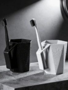 1 Piece Household Diamond-Shaped Toothbrush Cup For Couples With Handle, Stylish And Simple Creative Rinse Cup - 400ml - View 3