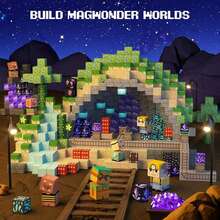 50/100/200/300块磁性积木 - 打造矿业世界和磁性洞穴世界，建筑积木立方体玩具套装，磁性积木可搭建矿业世界，STEM教育感官玩具，适合3岁以上儿童，促进专注力和创造力，送给男孩女孩的绝佳礼物 - 彩色 - 查看 8