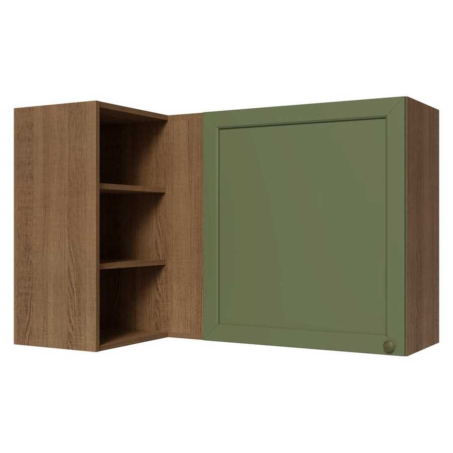 Alacena Gabinete Superior De Esquina Cocina Madesa Vik MV - Marrón y Verde - Ver 1