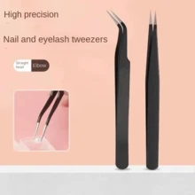 不锈钢黑色镊子，加厚斜角镊子，手工DIY工具，适用于日记、美甲、DIY手工、剪贴簿、串珠和精细项目，复古卡片镊子 - 多色 - 查看 11