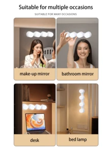 Lampe à lumière douce LED, convenant à de multiples occasions, ventouse arrière pour un placement facile, applicable pour la chambre, le salon, la salle de bain, le couloir, le miroir de maquillage, la veilleuse de chevet - applique murale - Voir 6