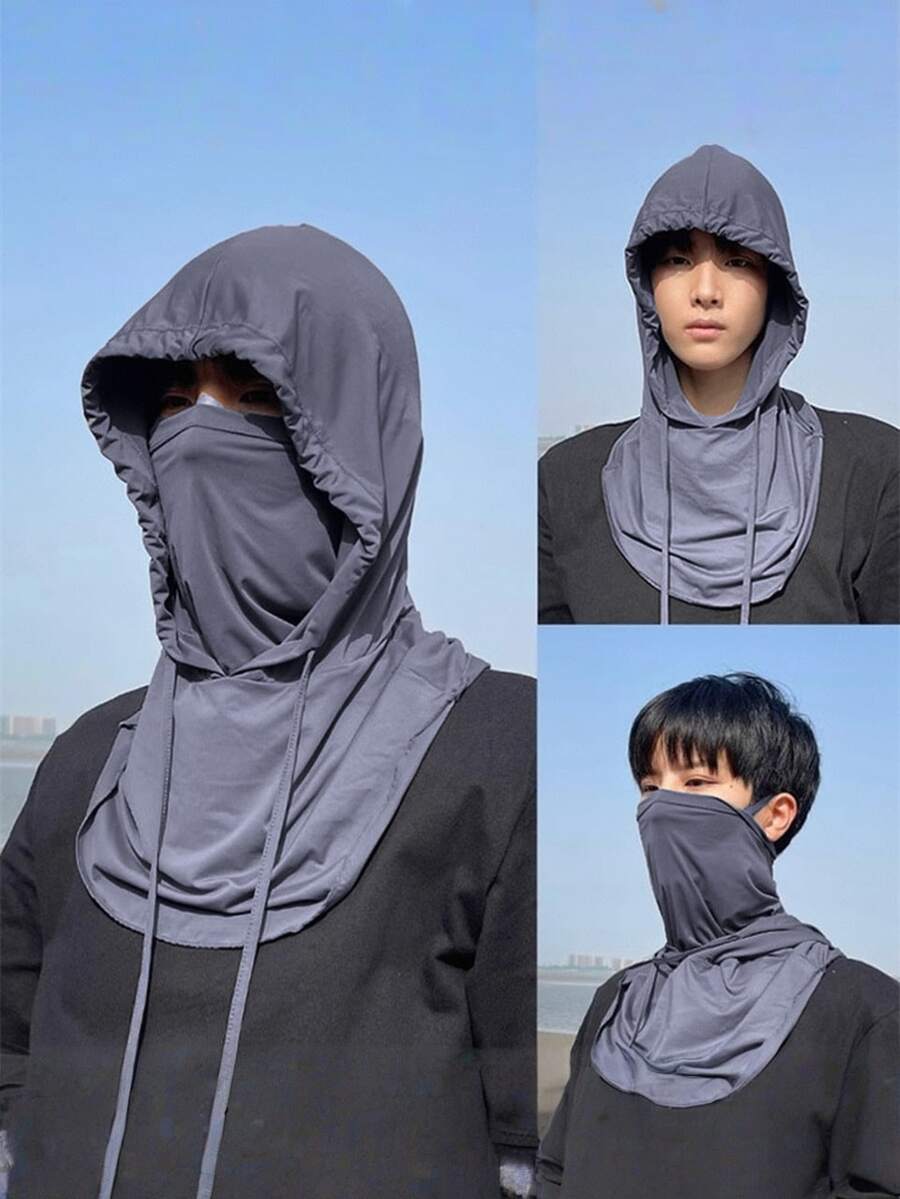 Sunscreen Mask For Men, Full Face Coverage, Ice Silk Breathable Scarf, Summer Driving Veil, Cycling Face Towel, Neck Protective Cover - Multicolor - View 1