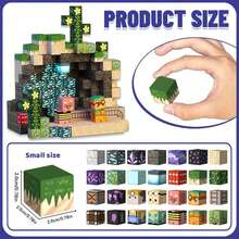 50/100/200/300块磁性积木 - 打造矿业世界和磁性洞穴世界，建筑积木立方体玩具套装，磁性积木可搭建矿业世界，STEM教育感官玩具，适合3岁以上儿童，促进专注力和创造力，送给男孩女孩的绝佳礼物 - 彩色 - 查看 4