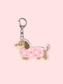 1 Stück süßer Dackel Schlüsselanhänger Anhänger, geeignet für den täglichen Gebrauch und als Urlaubsgeschenk, Dackel Schlüsselanhänger, geeignet als Schulmaterial - Verschiedenfarbig - Übersicht 8