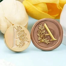 BAOFALI 1 đầu con dấu sáp họa tiết hoa (không kèm cán) - Con dấu sáp hình lá - Con dấu sáp hình cây cỏ - Con dấu sáp hoa dại cho thiệp mời đám cưới - Con dấu sáp đóng gói quà tặng - Một cỡ - Xem 23