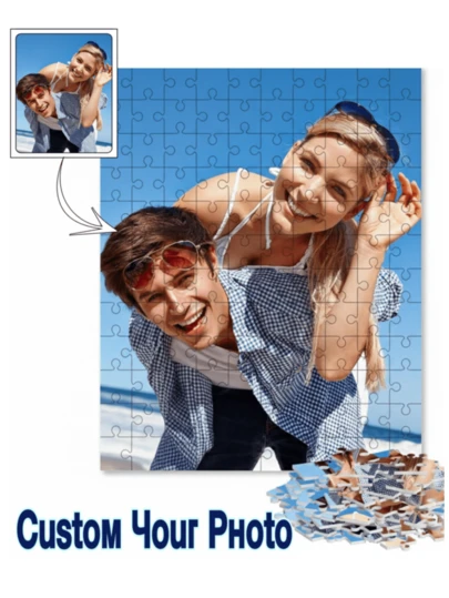 1pc Customized Photo Puzzle, Black And White Style, Personalized Puzzle, 35/150/300/500/1000 Pieces Available, Custom Photo Puzzle, Adult Customized Puzzle, Photo Puzzle, Family Memories, Family Portrait, Christmas Gift, Gift For Parents, Gift For Girlfriend, Couples Gift, Gift For Wife, Gift For Puzzle Enthusiasts, Mother's Day Gift, Father's Day Gift, Family Gift, Anniversary Gift, Wedding Gift