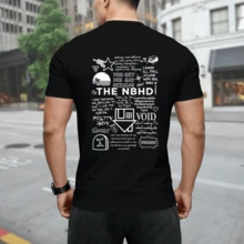 2026 Short Sleeved Summer Breathable T-Shirt The Neighborhood  Band Print Men's And Women's Hip Hop Men's Outdoor Hoodie Sweatshirt Short Sleeved Men's Wear - 黑色 - 查看 3