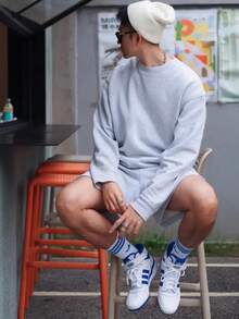 Áo nỉ dài tay cổ tròn thoáng khí Nike Swoosh, nam, màu trắng - trắng - Xem 8