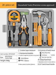 (高品質工具組), 13/24/15/18/20 工具組, 多功能工具組, 家用維修工具組, 迷你工具組, 多種組合方便使用, 便攜式收納盒 - 適用於 DIY 專案家用工具組, 完整工具, 廣泛應用, 無需電池 - 彩色 - 查看 19