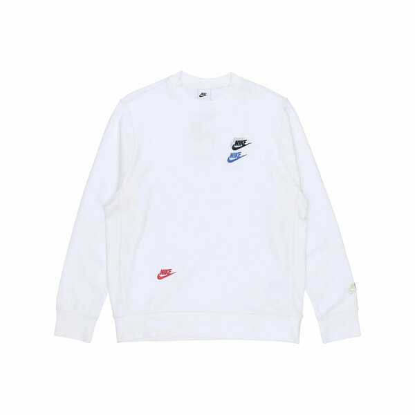  Nike Sportswear Essentials 系列 撞色Logo休閒運動圓領刺繡套頭衛衣 男款 白色