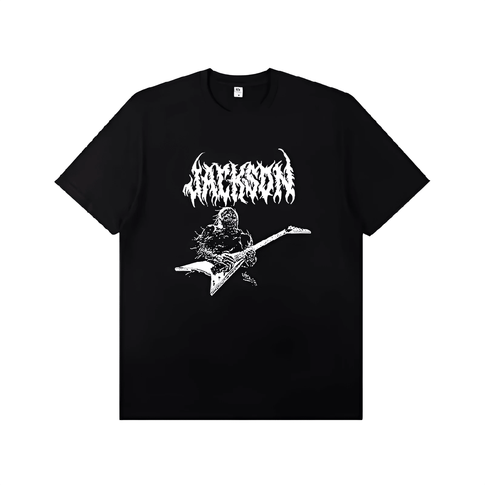 JACKSON SHARKROT Jackson Electric Guitar With Short Sleeve T-Shirt Rock Band Outfit Casual T-Shirt For Men And Women (8) - Black - View 1