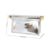 Shiny Metallic PU Leather Purse Bag Novel Square Glossy Folding Handbag For Dinner Wedding Banquet Prom - 銀色 - 查看 3