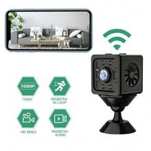 1pc 1080P Full HD Mini Hidden Camera, Supports WiFi Connection, With Infrared Night Vision, Dynamic Detection And Loop Recording, Remote Viewing Via Mobile, USB Chargeable, Easy Installation, Suitable For Office And Home Security Monitoring, Indoor And Outdoor, Mini Nanny Cam - Black - View 3
