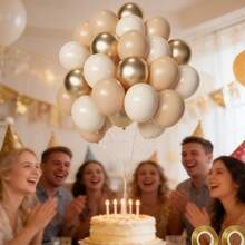 50pcs Vintage Apricot Gold Balloon Set, Suitable For Birthday, Wedding, New Year, Scene Decoration - Multicolor - View 7