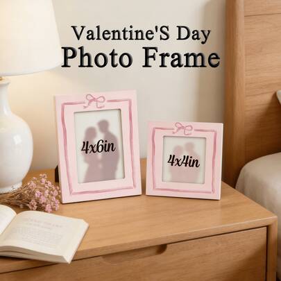 1pc Colorful UV Painted Photo Frame, Fits 4x4 Inch And 4x6 Inch Photos, Wall Hanging Or Tabletop, Vibrant & Durable, For Home Decor, Kids Room, Any Space, Valentine's Day Decor