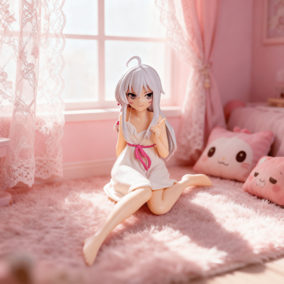 1pc Anime Figure, Pajama Girl Statue Display, Anime Model Bishoujo Desktop Display Gift, Game Character Figures For Girls, Premium Study Collection Cabinet Home Decoration, Highly Detailed Character Figure, Toys, Christmas Stationery