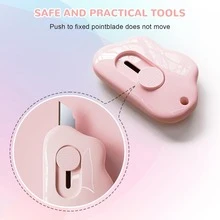 1 pieza Cuchillo/Cortador de cajas/Abridor de sobres/Cortador de sobres con forma de nube mini, Cortador de papel portátil con forma de nube y orificio para llavero - forma de nube - Ver 6