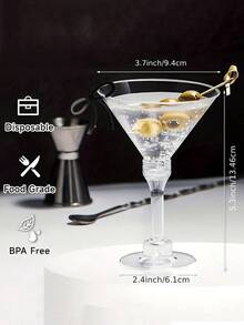 10/20pcs Reusable 5oz Plastic Martini Glasses - Perfect For Cocktails, Champagne And Desserts - Reusable Party Cups, Suitable For Weddings, Christmas, Valentine's Day, Gras And Easter, Everyday Gatherings - Multicolor - View 11