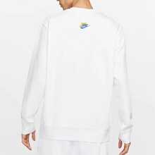 Nike Sportswear Essentials 系列 撞色Logo休閒運動圓領刺繡套頭衛衣 男款 白色 - 白色 - 查看 3