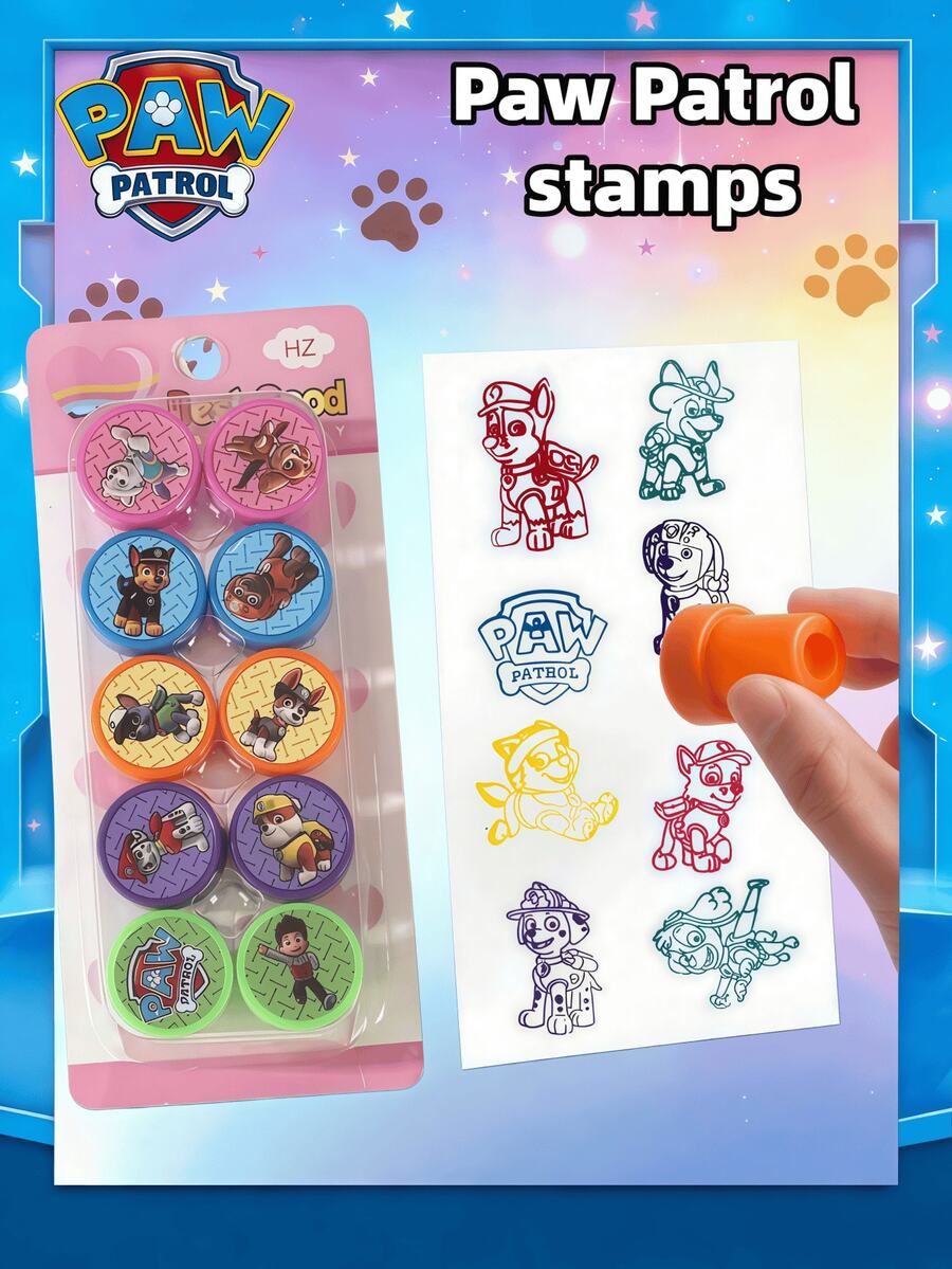 Paw Patrol 汪汪队立大功儿童成就印章套装。包含毛毛、阿奇、灰灰、路马、天天、珠珠、追踪犬、塔克、艾拉、雷克斯、野猫和自由女神等角色的课堂奖励印章，是教师的理想之选，也是生日派对礼物的绝佳选择。非常适合课堂使用，内含印泥、随机个性化趣味教师印章、评分办公用品以及小学作业奖励。 - 彩色 - 查看 1