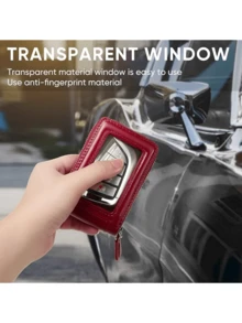 Pomelo Best Car Key Case Leather Wallet Car Key Holder Case With ID, SIM And Credit Card Slot Car Key Cover Presented In A Gift Box - Small - View 3