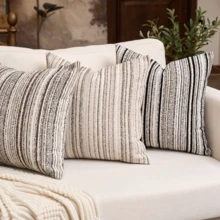 1 pezzo Federa per cuscino decorativo di lusso con texture bouclé quadrata, adatta per divano, soggiorno, camera da letto, stile fattoria, può essere anche usata come regalo, senza inserto per cuscino - Cachi-Beige - Visualizzare 6