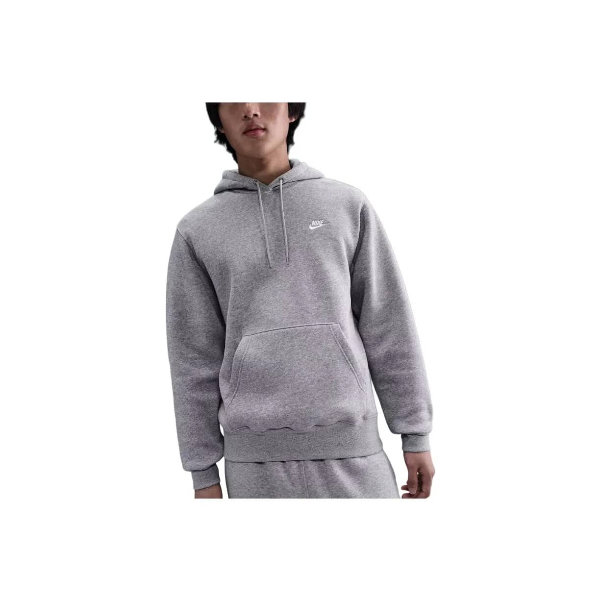 Nike Club 加絨套頭連帽針織保暖衛衣 男款 灰色 - 灰色 - 查看 1