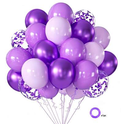 30-Pack Purple Balloon Garland Arch Kit, Lavender & Deep Purple Emulsion Balloons, Round Metal Balloons For Birthday, Bridal Showers, Weddings, Graduation, Anniversary Decorations, No Electricity Needed