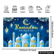 2D Flag Banner, 1 Piece, Festival Banner, Size 150 Cm * 100 Cm (59 Inches * 39.3 Inches), Made Of Polyester Material, Suitable For Indoor And Outdoor Use During . - Blue - View 6