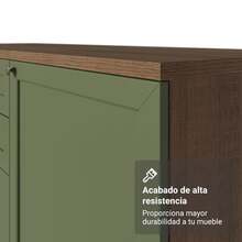 Alacena Armario Despensero Madesa Vik 60cm 3 Puertas MV 2 - Marrón y Verde - Ver 9