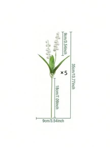 10支仿真铃兰花束，白色塑料仿真花，适用于家居装饰，厨房、餐桌、客厅、卧室、书桌、订婚、婚礼、新娘捧花、派对、情人节、母亲节、感恩节、新年、生日礼物 - 彩色 - 查看 12