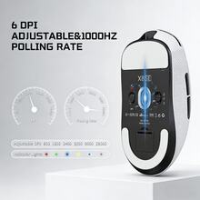 ATTACK SHARK X8SE 三模无线游戏鼠标 | 55克超轻 PAW3311 芯片 25000 DPI | 8000万次点击寿命 200小时电池续航 适用于PC/ - 彩色 - 查看 4