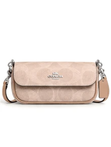 Coach Hailey 经典帆布翻盖包，适合作为礼物送给朋友 - Silver/Sand/Taupe - 查看 3