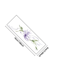 1pc Watercolor Purple Flower Collarbone Temporary Tattoo. Gradient Purple-Green Tie Dye Floral Design With Delicate Lines, Exuding A Soft, Ethereal Vibe. Suitable For Collarbone, Shoulder, Neck Areas. Boho-Chic And Gentle Aesthetic, Niche Accessory. Low-Irritation, Waterproof, Sweat-Resistant, Lasts 3-5 Days, Easy To Apply And Remove, Adds A Distinctive Touch To Vacation, Date, And Everyday Outfits. - Purple - View 6